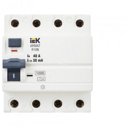 ARMAT Выключатель дифференциального тока R10N 4P 40А 30мА тип A IEK