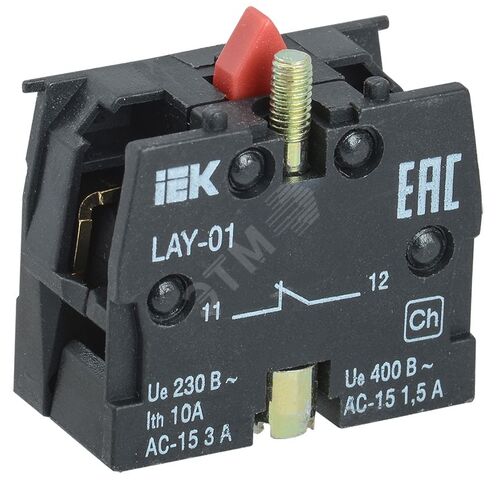 Контактный блок для светосигнальной арматуры 1NC LAY5 IEK