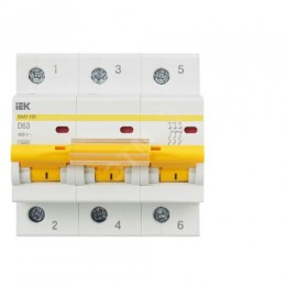 KARAT Автоматический выключатель ВА47-100 3P D 63А 10кА IEK