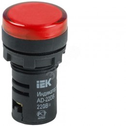 Лампа AD22DS(LED)матрица d22мм красный 230В AC/DC IEK