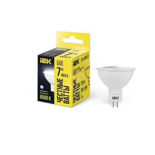 Лампа светодиодная MR16 софит 7Вт 230В 6500К GU5.3 IEK
