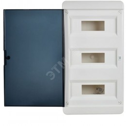 TEKFOR Корпус пластиковый ЩРВ-П-36 IP41 черная прозрачная дверь IEK