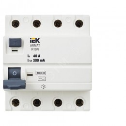 ARMAT Выключатель дифференциального тока R10N 4P 40А 300мА тип AC IEK