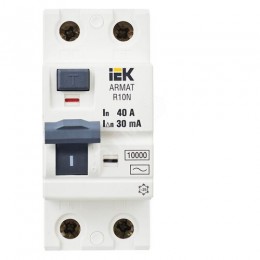 ARMAT Выключатель дифференциального тока R10N 2P 40А 30мА тип AC IEK