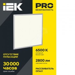 Светильник светодиодный ДВО 6566 eco 36Вт 6500К белая рамка IEK
