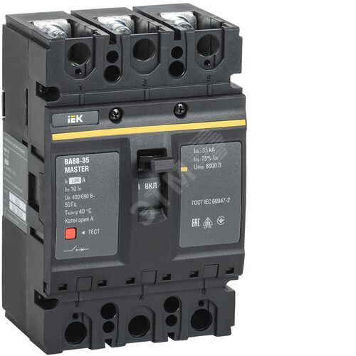 Выключатель автоматический ВА88-35 3Р 125А 35кА MASTER IEK