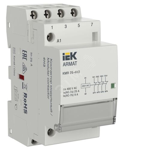 ARMAT Контактор модульный KMR 25А 230В AC 4НЗ IEK
