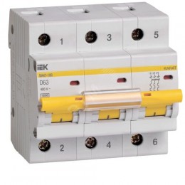 KARAT Автоматический выключатель ВА47-100 3P D 63А 10кА IEK
