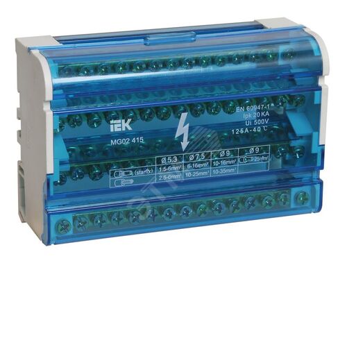 Шины на DIN-рейку в корпусе (кросс-модуль) ШНК 4х15 3L+PEN IEK