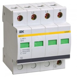 KARAT Ограничитель импульсного перенапряжения ОПС1-C 4P In=20кА Un=400В Im=40кА IEK