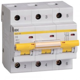 KARAT Автоматический выключатель ВА47-100 3P C 6А 10кА IEK