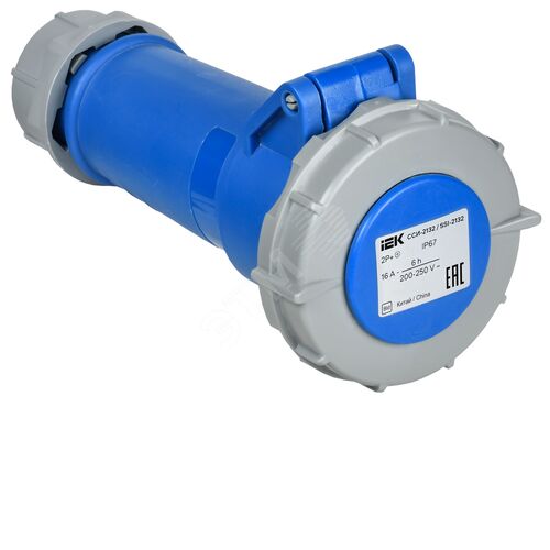 Розетка переносная ССИ-2132 16А-6ч 220В 2P+PE IP67 IEK