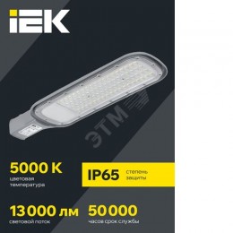 Светильник светодиодный консольный ДКУ 1012-100Ш 5000К IP65 серый IEK