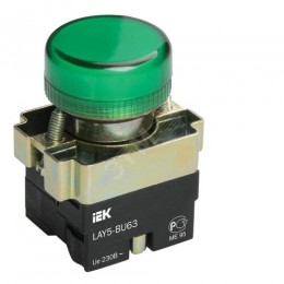 Индикатор LAY5-BU63 d=22мм зеленый IEK