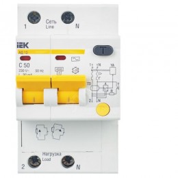 KARAT Дифференциальный автомат АД12 2P 50А 30мА тип AC IEK