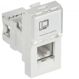 Розетка компьютерная РКИ-10-00-П RJ-45 UTP кат.5e (на 1 модуль) ПРАЙМЕР белая IEK