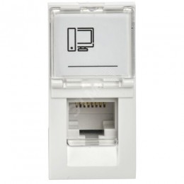 Розетка компьютерная РКИ-10-00-П RJ-45 UTP кат.5e (на 1 модуль) ПРАЙМЕР белая IEK