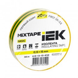 MIXTAPE BASIC Изолента 0,13х15мм желто-зеленая 20м IEK
