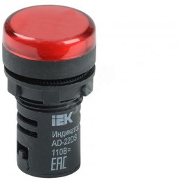Лампа AD22DS(LED)матрица d=22мм красный 24В AC/DC IEK