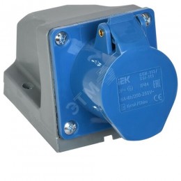 Розетка стационарная ССИ-113 2P+PE 16А 200-250В IP44 IEK