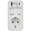 РТЭ-4 Розетка-таймер электронный с USB A+C 15мин-8ч 16А IP20 белый IEK