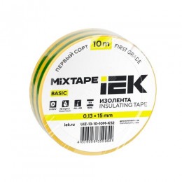 MIXTAPE BASIC Изолента 0,13х15мм желто-зеленая 10м IEK