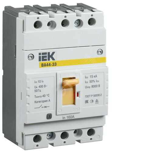 Выключатель автоматический ВА44-33 3Р 160А 15кА IEK