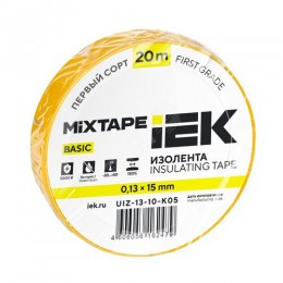 MIXTAPE BASIC Изолента 0,13х15мм желтая 20м IEK