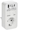 РТЭ-4 Розетка-таймер электронный с USB A+C 15мин-8ч 16А IP20 белый IEK