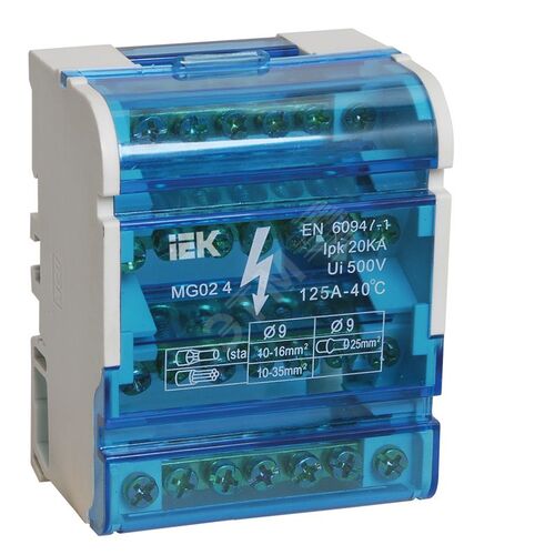 Шины на DIN-рейку в корпусе (кросс-модуль) ШНК 4х7 3L+PEN IEK