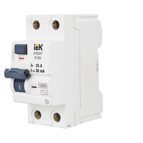ARMAT Выключатель дифференциального тока R10N 2P 25А 30мА тип AC IEK