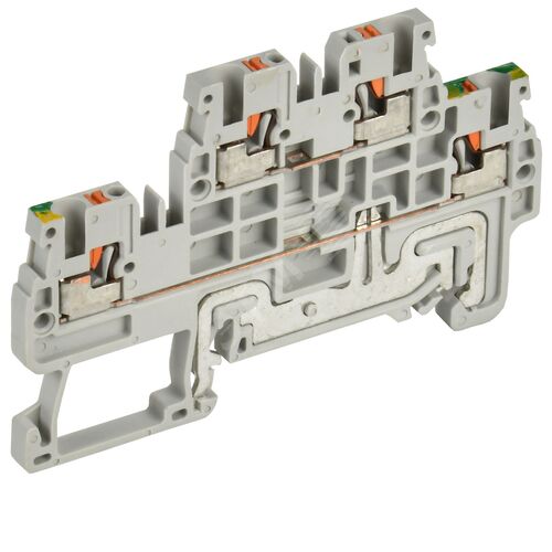 ARMAFIX Клемма пружин. Push-in CP-ML-PEN 2 ур. земля-низ 1,5мм2 серая IEK