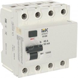ARMAT Выключатель дифференциального тока R10N 4P 40А 30мА тип A IEK
