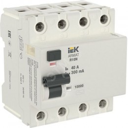 ARMAT Выключатель дифференциального тока R10N 4P 40А 300мА тип AC IEK