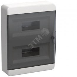 TEKFOR Корпус пластиковый ЩРН-П-24 IP41 черная прозрачная дверь IEK