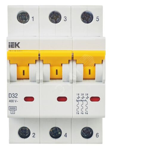 KARAT Автоматический выключатель ВА47-60M 3P D 32А 6кА IEK