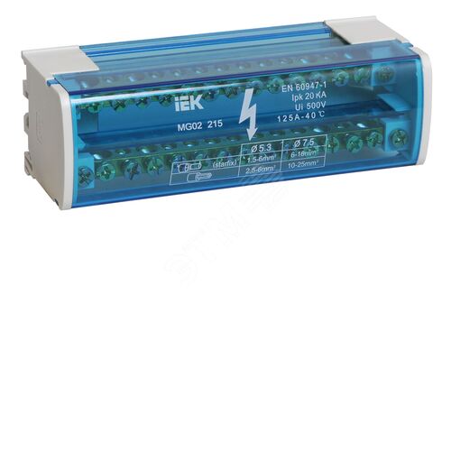 Шины на DIN-рейку в корпусе (кросс-модуль) ШНК 2х15 L+PEN IEK