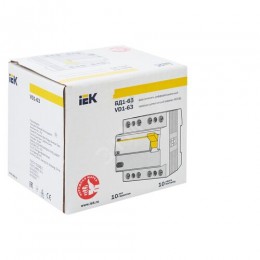 Выключатель дифференциальный (УЗО) ВД1-63 4Р 50А 30мА IEK