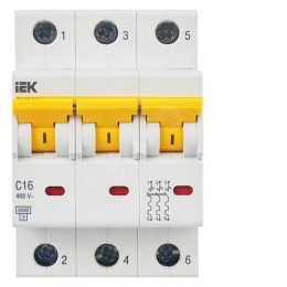 KARAT Автоматический выключатель ВА47-60M 3P C 16А 6кА IEK
