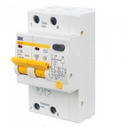 KARAT Дифференциальный автомат АД12 2P 25А 30мА тип AC IEK