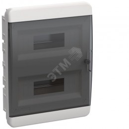 TEKFOR Корпус пластиковый ЩРВ-П-24 IP41 черная прозрачная дверь IEK