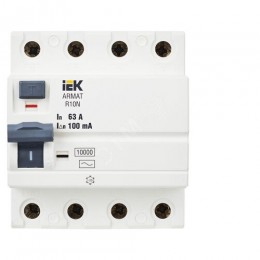 ARMAT Выключатель дифференциального тока R10N 4P 63А 100мА тип AC IEK