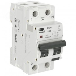 Выключатель автоматический дифференциального тока B10N 1P+NP C10 30мА тип A (36мм)