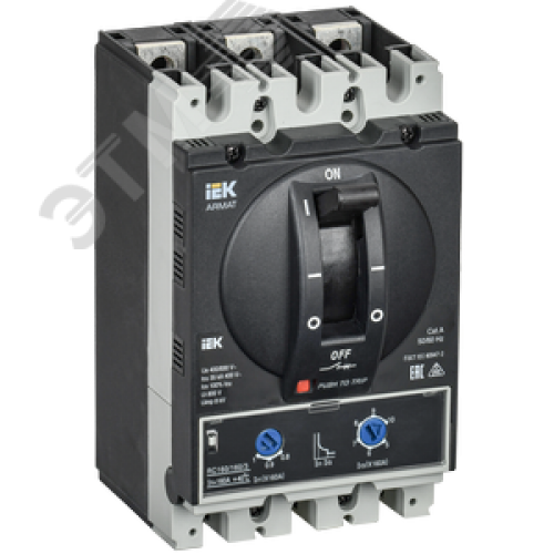 Выключатель автоматический в литом корпусе ARMAT 3P типоразмер D 35кА 160А расцепитель термомагнитный регулируемый