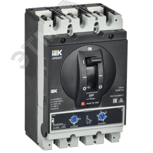Автоматический выключатель в литом корпусе ARMAT 3P типоразмер G 50кА 200А расцепитель термомагнитный регулируемый