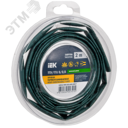 Трубка термоусадочная ТТУ нг-LS 5/2,5 зеленая (2м/упак) IEK