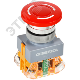 Кнопка D7-ZS Грибок d=22мм 1з+1р пов. с фикс. кр. GENERICA