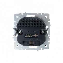 BRITE Розетка 1 пост с заземлением с защитными шторками 16А с USB A+A 5В 3,1А РЮш10-2-БрГ графит