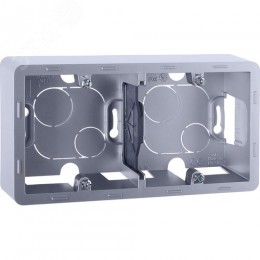 Коробка для накладного монтажа 2-местная алюминий INSPIRIA