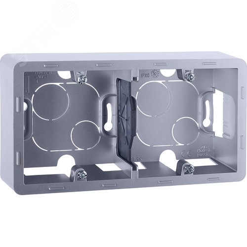 Коробка для накладного монтажа 2-местная алюминий INSPIRIA